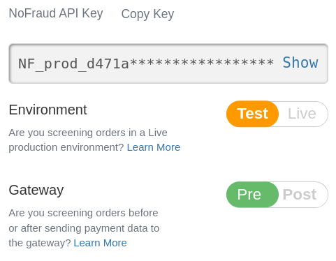 Copy API key